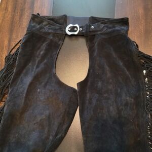 Harley-Davidson Black Suede Fringe Chaps